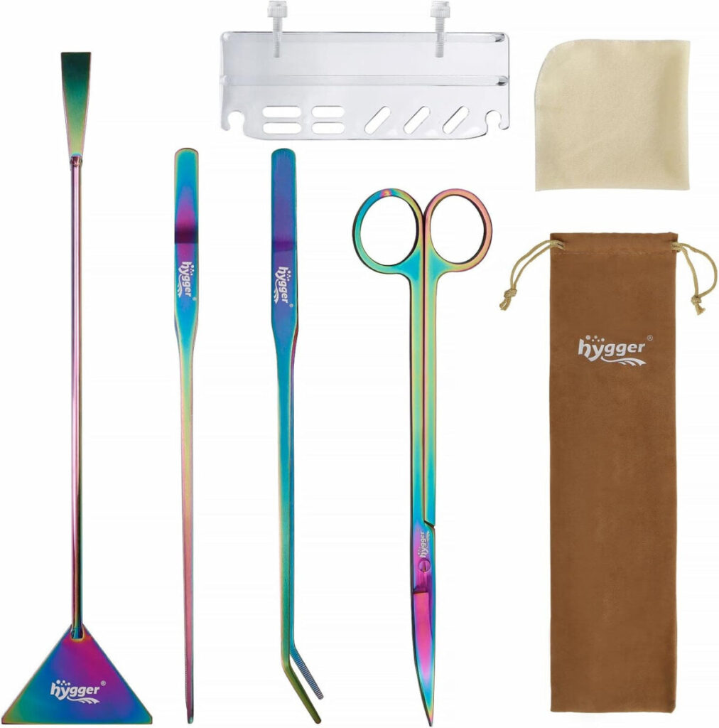 6-in-1 Long Aquarium Aquascaping Tools Kit.