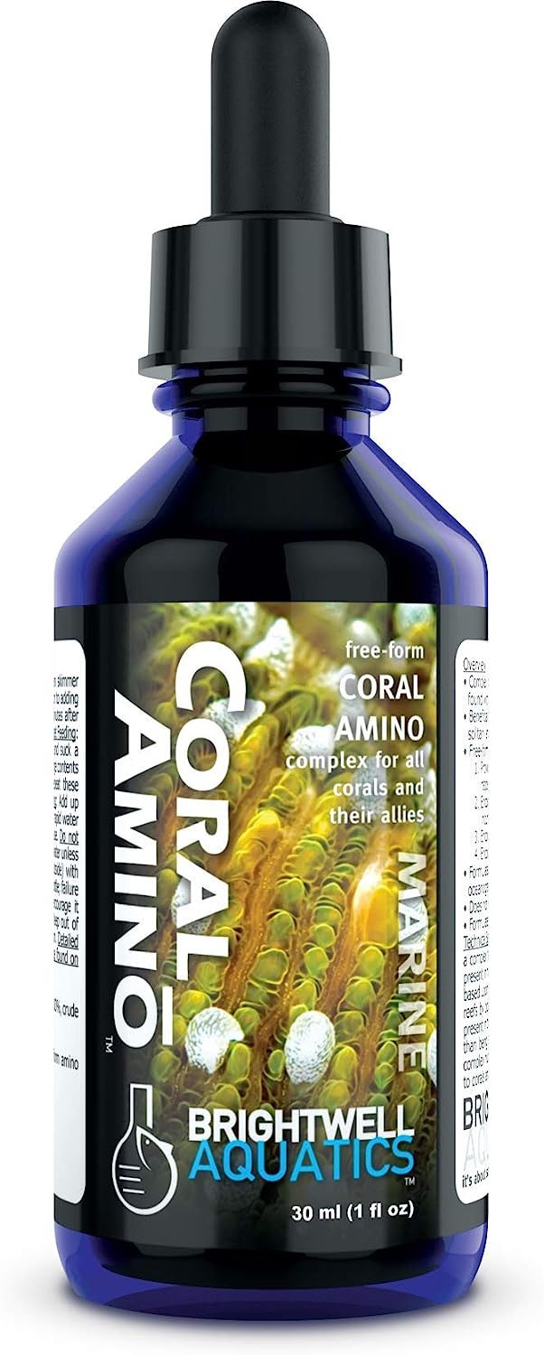 a bottle of brightwell aquatics coral amino