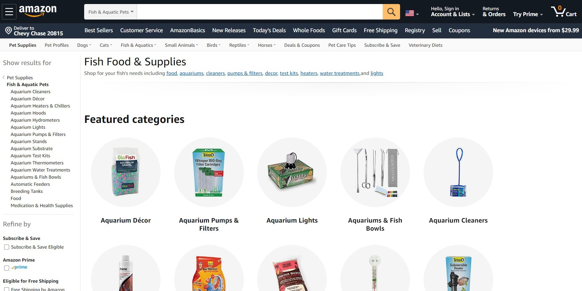 Amazon fish and aquarium supplies