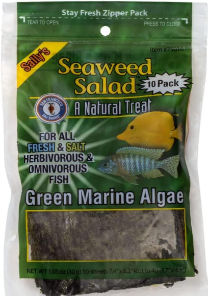 Algae sheets are good sources of primary diets for Sailfin Tang