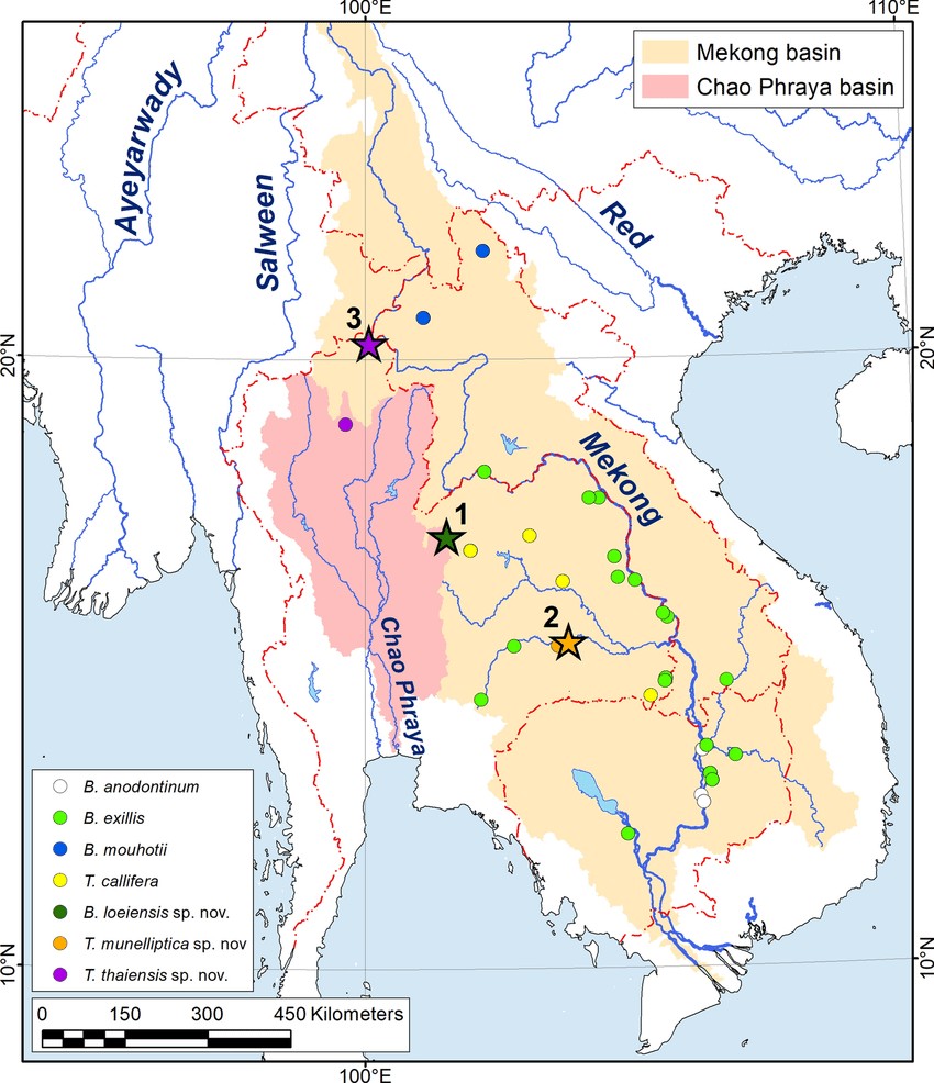 A map of the Mekong river and the surrounding areas.