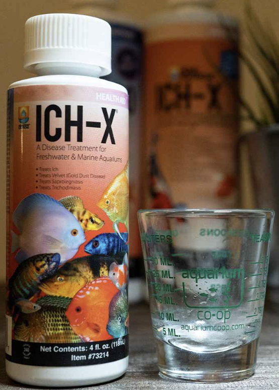 Pictured, ICH-X Freshwater & Marine treatment